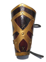 Womens Leather Valkyrie Fantasy Armor Single Shin Guard - Norse Goddess ... - £74.70 GBP
