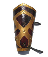 Womens Leather Valkyrie Fantasy Armor Single Shin Guard - Norse Goddess ... - £74.27 GBP