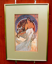 Alphonse Mucha 1898 Art Nouveau Print - Music - Victorian Art - Vintage Illustra - £77.87 GBP