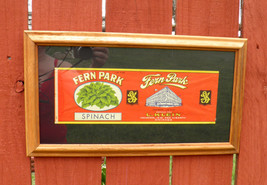 1940&#39;s Era Vintage Fern Park Spinach Crate Label - Wall Art - Country Kitchen -  - £49.56 GBP