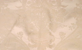 3 Yards Floral Medallion Drapery Damask Fabric - Cream White - High End Designer - £44.65 GBP