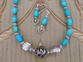 REDUCED - Out of Africa - Southwestern Inspired Sky Blue African Turquoise Stone - £27.40 GBP