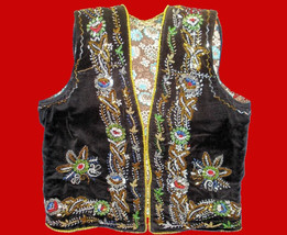 Romanian Gypsy Vest - Authentic Vintage Early 20th Century -  Floral Beaded Embr - £395.68 GBP