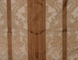 4 Yards Robert Allen - Floral Medallion Stripe Damask Pattern - SATIN Unholstery - $138.00