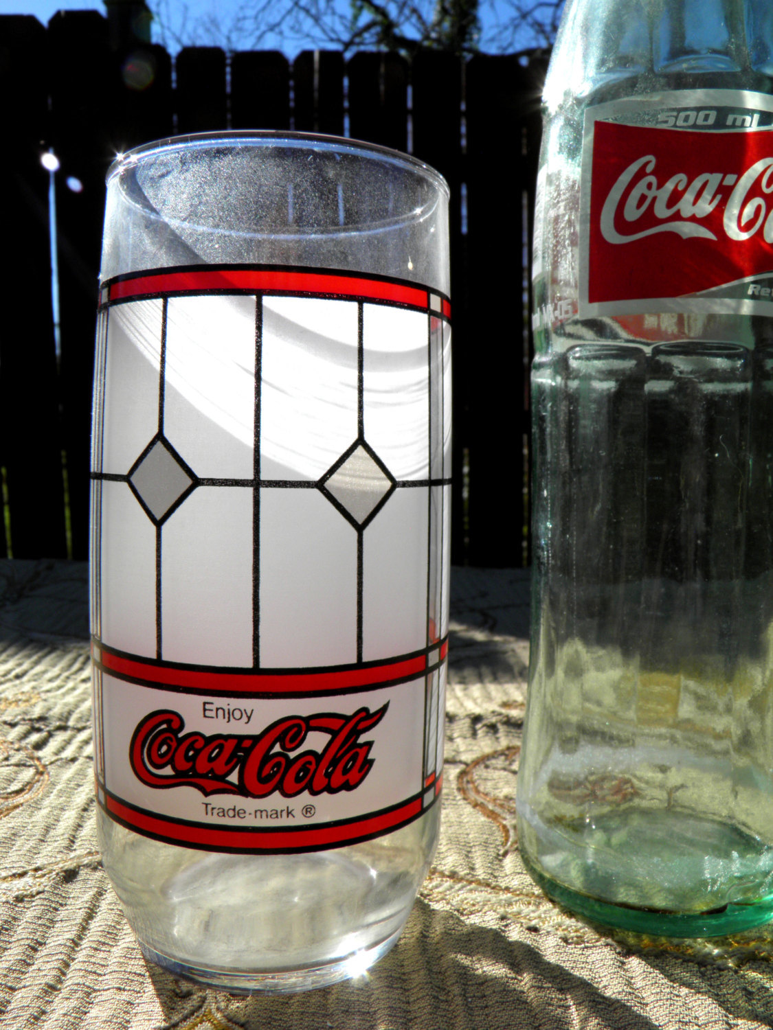 Primary image for Vintage Coke Memorabilia - 1980's Style Restaurant Coke Glass & Mexican Coke Bot
