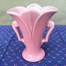 Redwing Pottery Double Handled Pink Lily Vase - Mint Condition - $28.50