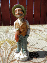 Bisque Porcelain Figurine - 1960&#39;s Old Farmer Brown Figurine Collectible - £7.82 GBP