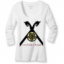 Women&#39;s Viking Logo T-Shirt with Large Crossed Dragon &amp; Shield - 100% Soft Cotto - £23.17 GBP