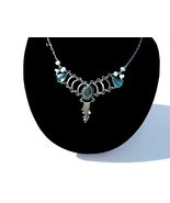 NECKLACE - Murano Glass w/Gemstones Handcrafted Twisted Silver Wire Wrap... - $25.00