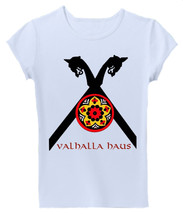 Women&#39;s Viking Logo T-Shirt with Large Crossed Dragon &amp; Shield - 100% Soft Cotto - £17.54 GBP