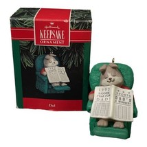 Hallmark Keepsake Christmas Ornament 1992 Dad Rabbit in Recliner with Newspaper - £6.28 GBP