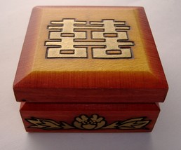 Wood Trinket Jewelry Keepsake Box Enchanted World Of Boxes Gold Floral Decor Lid - £15.73 GBP