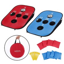 Portable Collapsible 5 Holes Cornhole Game Set With 8 Bean Bags Toss Game Size 3 - £49.77 GBP
