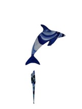 Blue Dolphin Hanging Sea Glass Artist Handmade Wind Chime Nautical Decor 12&quot; - $13.73