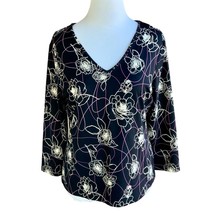 Apostrophe Ladies Vneck Ss Geometric Floral Lined Top Tunic Blouse Shirt Xl 18 - £18.60 GBP