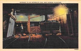 Anthracite Coal Mine Entrance Miners Elevators Pennsylvania linen postcard - £5.14 GBP