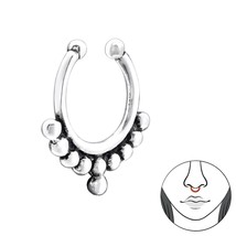 Clip On Bali Nose Ring 925 Sterling Silver - £10.30 GBP