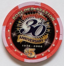 Boulder Station Las Vegas, NV 30th Anniversary Ltd 1000 Edition $5 Casin... - $9.95