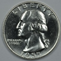 1955 D Washington uncirculated silver quarter BU - £10.53 GBP