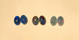 Lot 6 Australian Black Opal Triplet 5x7 mm Oval Gemstone / 3 Paired Gems - £32.11 GBP