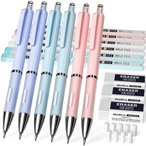 6 Pcs Pastel Mechanical Pencil 0.5 & 0.7 Mm For School, With 12 Tubes Hb Lead Re - £12.58 GBP