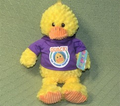 Plushology Yellow Duck Lansky With Hang Tags Peabody Memphis Purple Hoody 13&quot; - £6.38 GBP
