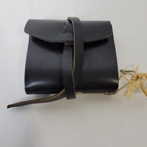 VTG Leather Travel Notebook Pad Black Handmade Deckle Edge Paper Made in... - $14.84