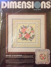 Vintage Dimensions &quot;Ribbons&#39;N Lace Bouquet&quot; Longstitch Needlepoint Kit #2282 NIP - £21.70 GBP