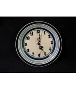 Wall Clock Dinner Plate Multi Blue Band 10&quot; - £20.63 GBP