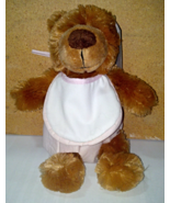 Personalized Custom Embroidered Brown Bear wearing bib &amp; diaper 9&quot; - £12.55 GBP