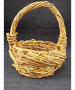 PUSSY WILLOW BASKET Small Thick Briar Weave RATTAN Carry All 6 1/2&quot; x 5 ... - $129.09 MXN