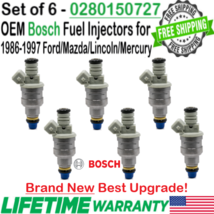 x6 Oem Bosch New Best Upgrade Fuel Injectors For 1986-1997 MERCURY/FORD/LINCOLN - £248.09 GBP