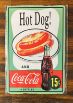 Coca-Cola &amp; Hot Dog! Colorful Novelty Metal Sign 12&quot; x 8&quot; NEW! - $8.98