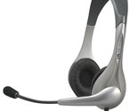 Cyber Acoustics AC-202B Silver Stereo Headset &amp; Microphone - £14.50 GBP