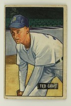 Vintage Baseball Card Bowman Gum 1951 #178 Ted Gray Pitcher Detroit Tigers - £7.76 GBP