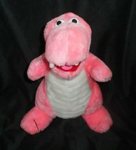 16&quot; Vintage Dan Brechner Pink &amp; Orange Dinosaur Dino Stuffed Animal Plush Toy - £29.52 GBP