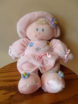 Kids Preferred Pink Doll Plush 11&quot; Purple Blue Yellow Flower Stuffed Lovey - $11.71