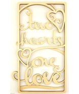 Flourish Cut Wood Wall Hanging Two Hearts One Love Anniversary Wedding G... - £18.95 GBP