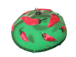 Dome Mesh Food Screen Cover Embroidered Red Peppers On Top 12&quot; Diameter - £15.78 GBP