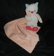 Carter&#39;s Baby White Owl W/ Peach Security Blanket Rattle Stuffed Animal Plush - £26.89 GBP