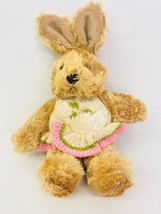 Rich Easter Bunny Rabbit  Brown With Skirt Stuffed Animal Plush Soft Toy Holiday - £20.23 GBP