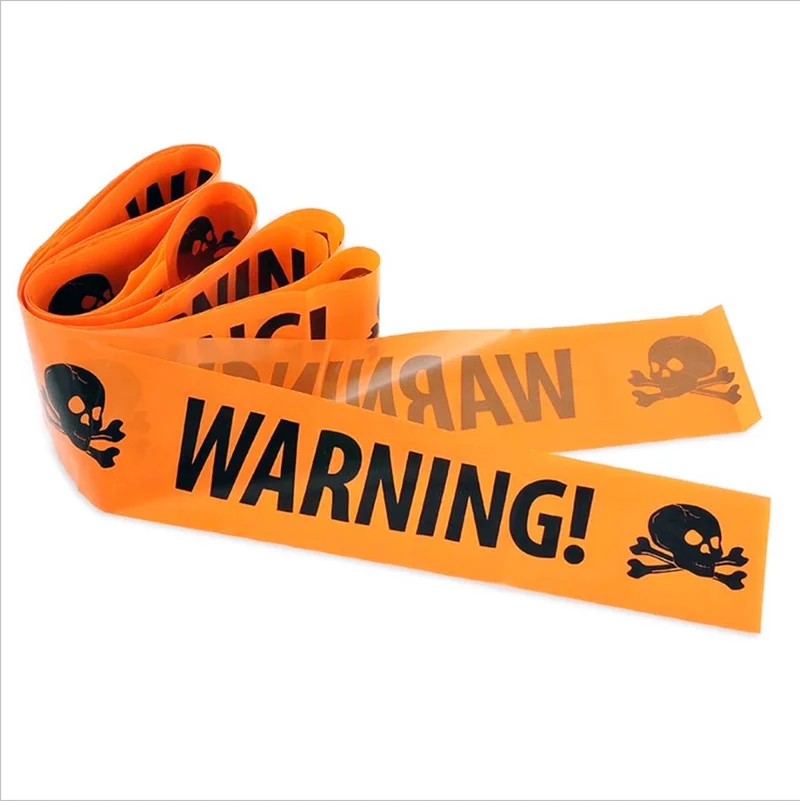 Play NEW 1PC Halloween Props Window Prop Warning line Plastic Skull Head Warning - £23.25 GBP