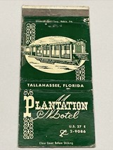 Vintage Matchbook Cover  Plantation Motel   Tallahassee FL  gmg  unstruck - £9.92 GBP