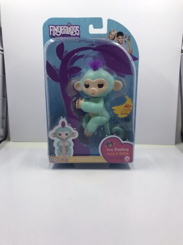 Fingerlings Interactive Baby Monkey Zoe(Turquoise, Purple Hair) WowWee NEW - $18.76