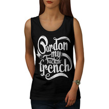 Wellcoda French Language Slogan Womens Tank Top, Adult Athletic Sports Shirt - £14.92 GBP+