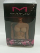 Maidenform Lace Up Adhesive Bra M2242 Size C Nude Strapless - £14.94 GBP