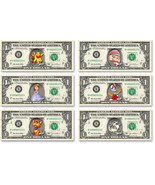 Colorful Cartoon Character on REAL Dollar Bill - Many designs to choose ... - £6.95 GBP