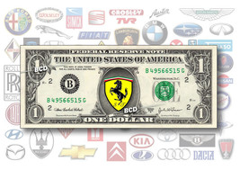 ONE(1) Auto Logo on REAL Dollar Bill - Collectible Cash Money - $62.50 MXN