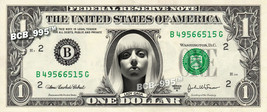 LADY GAGA on REAL Dollar Bill - Collectible Celebrity Custom Money Cash Mint - $8.88