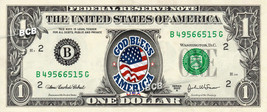 GOD BLESS AMERICA on REAL Dollar Bill - Collectible Custom Cash Money Art - $62.50 MXN
